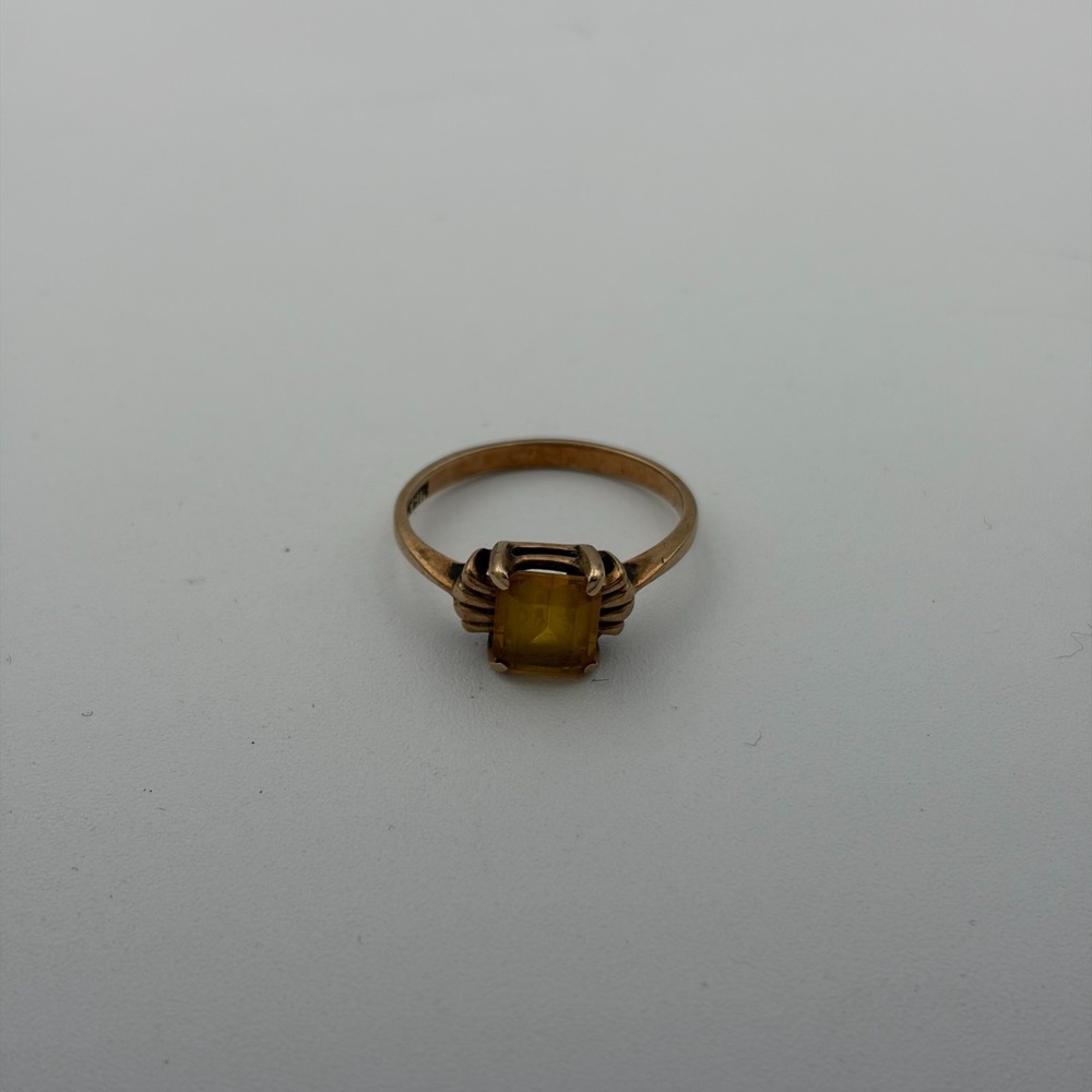 Vintage Samuel Aaron 10K Gold Ring Topaz Fine Fashion 2.18 Grams Size 5